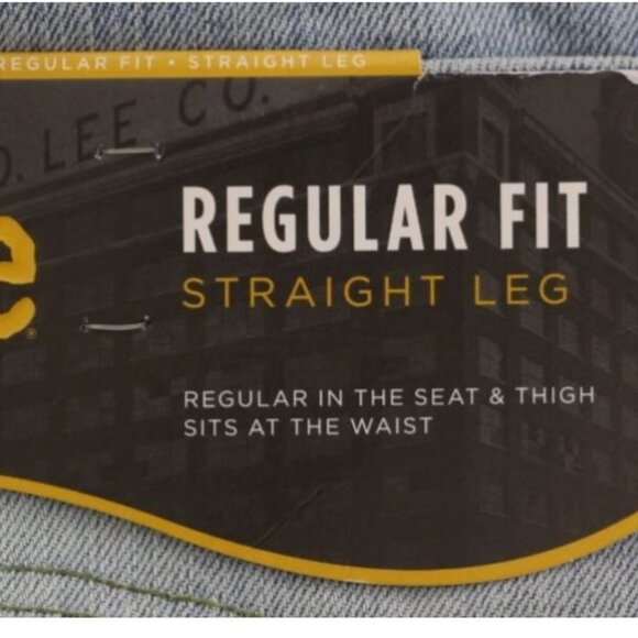 Lee Size W38 L32 Regular Fit Straight Leg 100% Cotton Men's Jeans Light Blue New - Picture 4 of 12